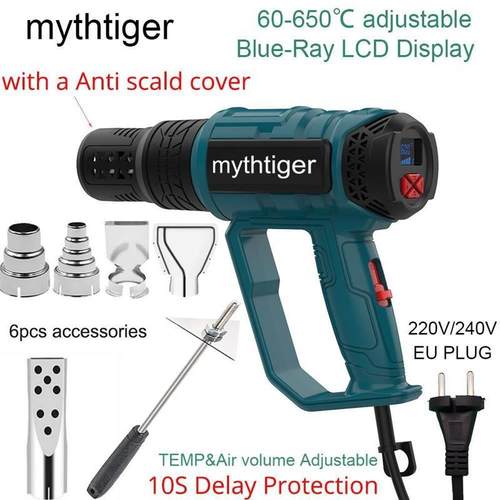 Industrial Heat Gun Hair dryer Construction 2000W Hot Air Gu