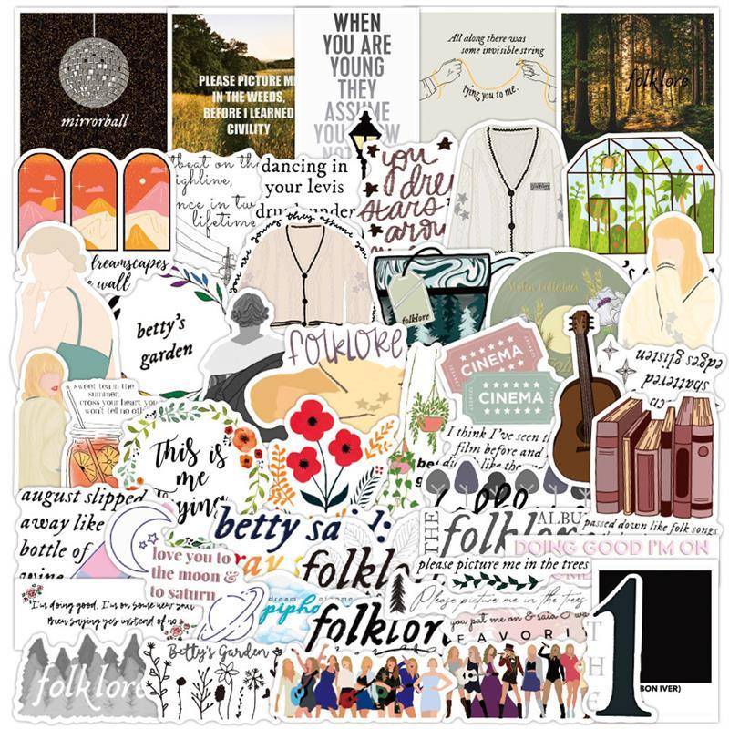 50PCS Alison Swift Taylor Folk Song Stickers Laptop Guitar S