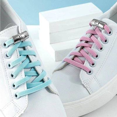 Kids Adult Elastic Cross Buckle Elastic Shoe Laces 1pair No