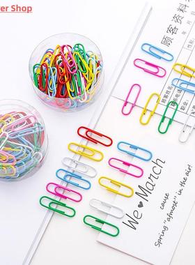 50pcs/box Rainbow Colored Paper Clip Metal Clips Memo Clip B