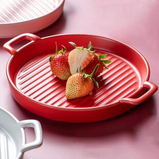 plate microwa Oven ceramic flat dish breakfast pan household