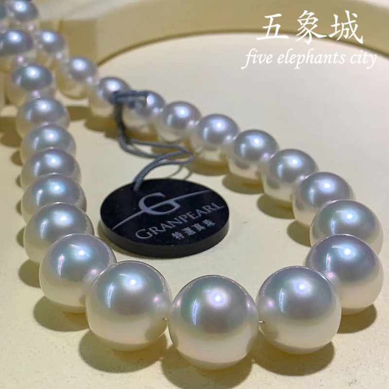 特选13-16mm大澳白海水珍珠串珠项链正圆强光气质送妈妈礼物高级