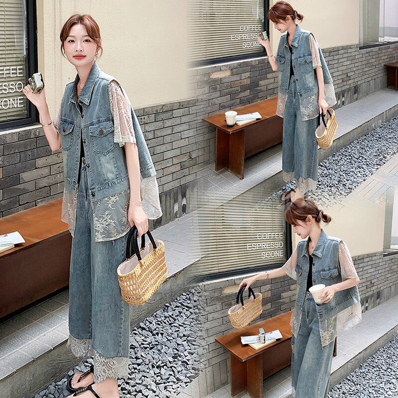 女装/女士精品套装/学生校服/工作制服时尚套装2025年夏季SMLXL牛