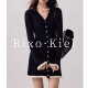 法国Rixo kiel小香风高级感黑色针织连衣裙女秋冬修身 毛衣短裙