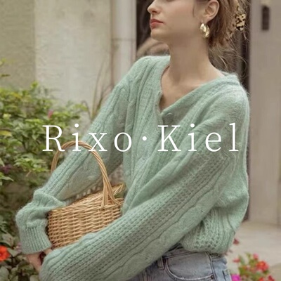 法国Rixokiel浅绿色针织开衫女