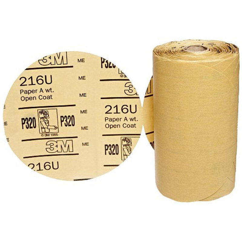 正品3M砂纸216U自粘背胶砂纸卷5寸圆盘砂纸P80-P800车厂漆面抛光