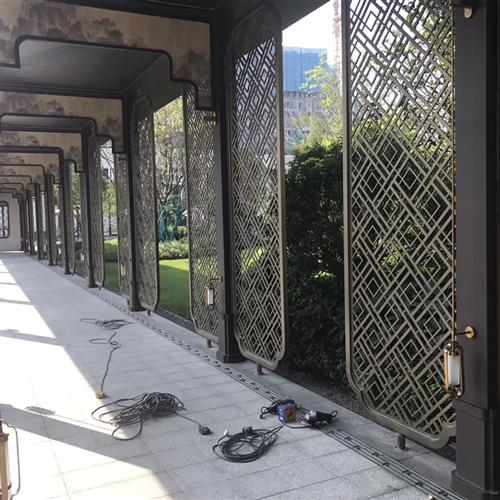 园林金属屏风承接售楼部门楼不锈钢装饰景观廊架钢结构焊接工程