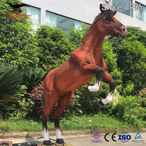 机械动态粘毛纯血奔腾悍马仿真野生动物模型雕塑制作厂家