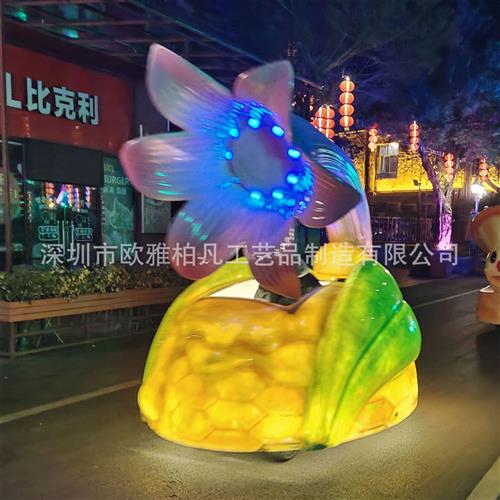 户外美陈雕塑动物雕像巡游花车美陈公园乐园游园车玻璃钢美陈