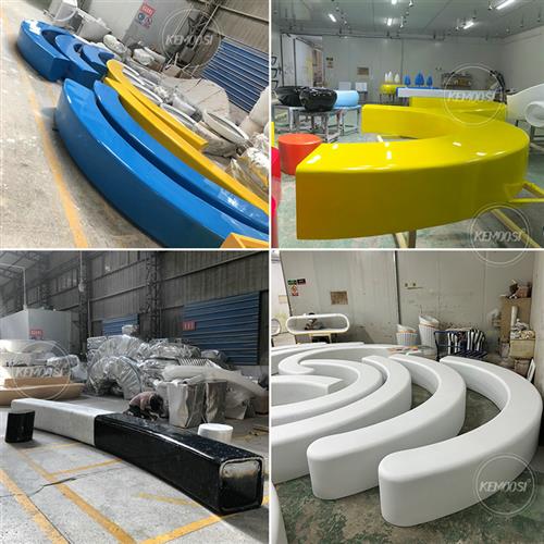 玻璃钢座椅户外广场花坛定制商场休息椅异形树池学校园林长条坐凳