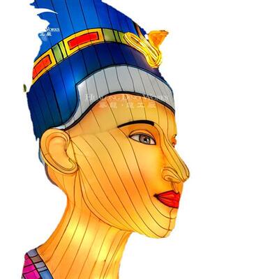 埃及法老人物彩灯神态惟妙惟肖自贡灯会工厂厂家负责文旅项目