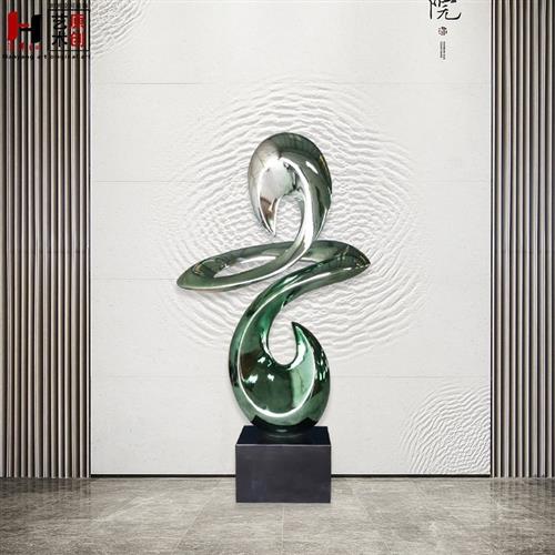 大型玻璃钢电镀雕塑摆件酒店大堂装饰工艺品样板房空间陈设艺主品