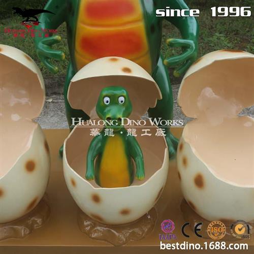 圣诞节春节仿真恐龙蛋模型蛋壳恐龙宝宝玻璃钢卡通恐龙游乐园拍照