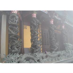 家祠石雕龙柱子厂家广场汉白玉龙柱雕塑价格景观石刻云柱图片