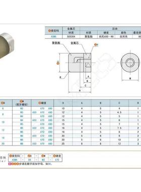 聚氨酯缓冲压块/内外螺纹型ASKA ASMA小径压块氟橡胶硅橡胶压上隆
