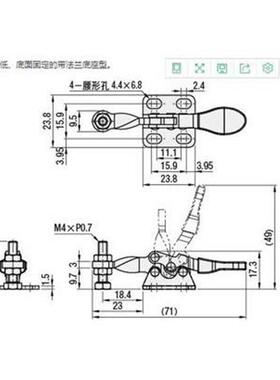原装同款怡合达肘夹WDC2300 替代水平压紧式快速夹具夹钳WDC22100