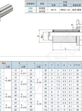 方法兰型直线轴承KCMK/KCMKL-6 8 10 12 13 16 20 25 30 35 40 50