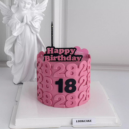 数字生日翻糖切模蛋糕装饰