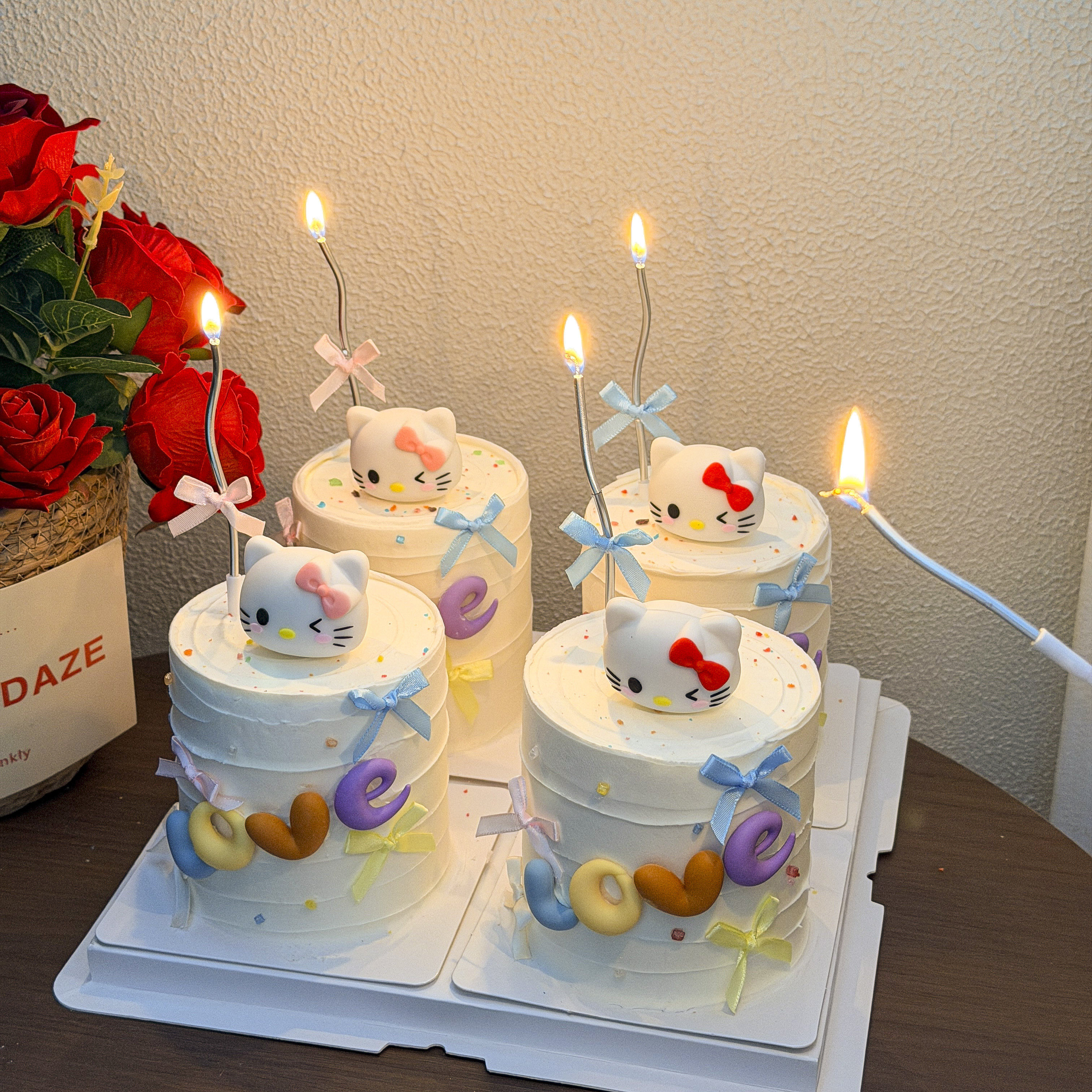 2026七夕情人节卡通kt猫蛋糕装饰彩色软胶LOVE摆件蝴蝶结蜡烛插件,节庆用品/礼品,节日装扮用品,淘宝优惠券,粉丝福利购,淘宝优惠卷