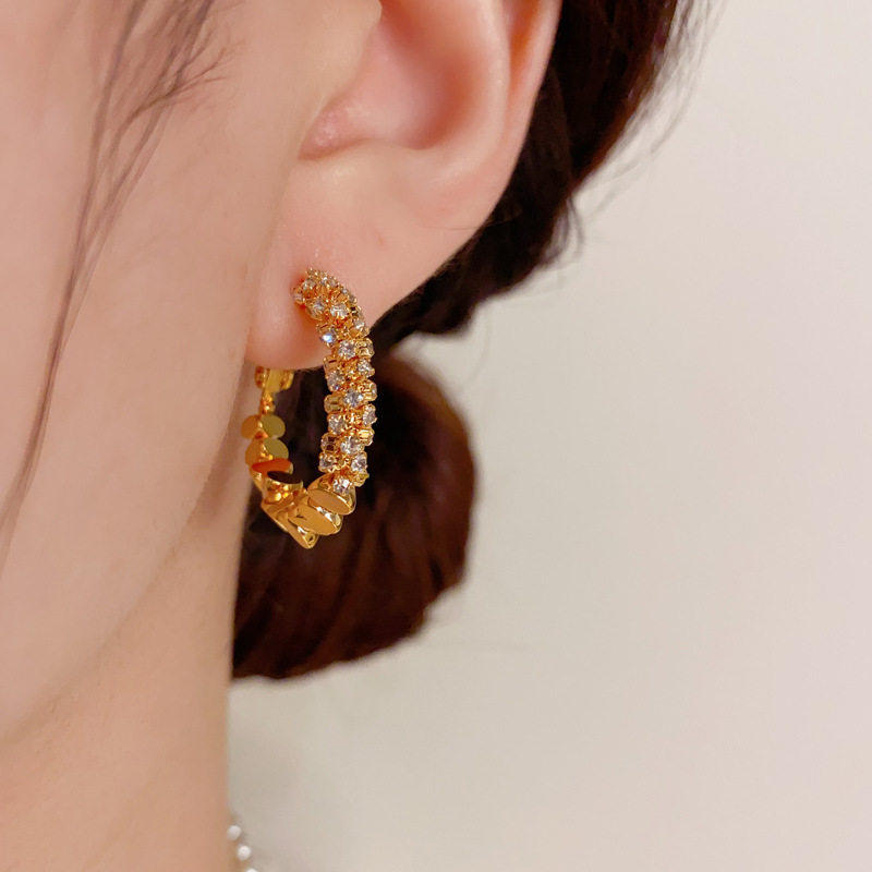 穗薇欧美小众时尚设计感锆石碎银圆圈耳环网红个性百搭冷淡风耳圈,饰品/流行首饰/时尚饰品新,耳环,淘宝优惠券,粉丝福利购,淘宝优惠卷