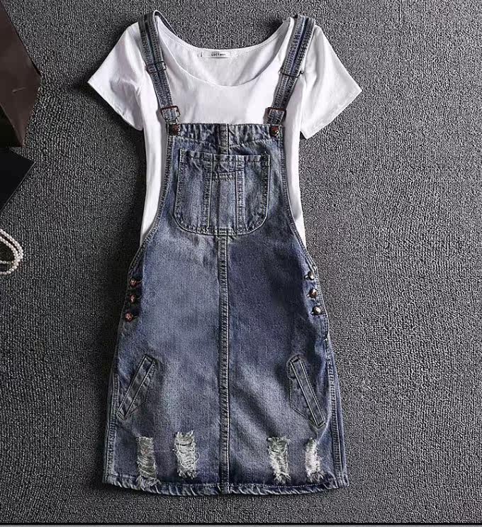 牛仔背带裙夏季女2019新款韩版学生短裙修身显瘦中长款半身裙新款|ruв категории Женская одежда, юбка - от Buy2taobao.com для оказания профессиональной услуги покупки агента Taobao