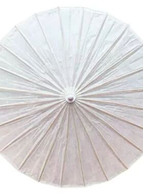 纯白色复古油纸伞传统手工制作防雨防晒经久耐用桐油伞古典装饰伞