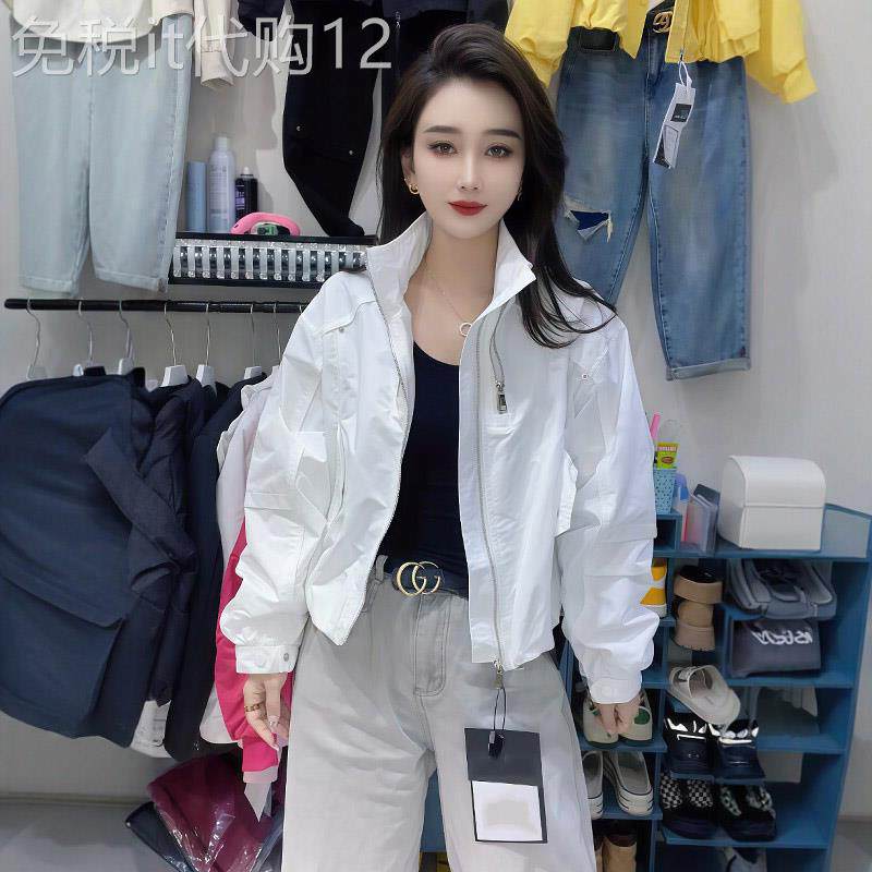 白色外套女春秋季2026新款高级设计感短款小个子休闲夹克开衫上衣