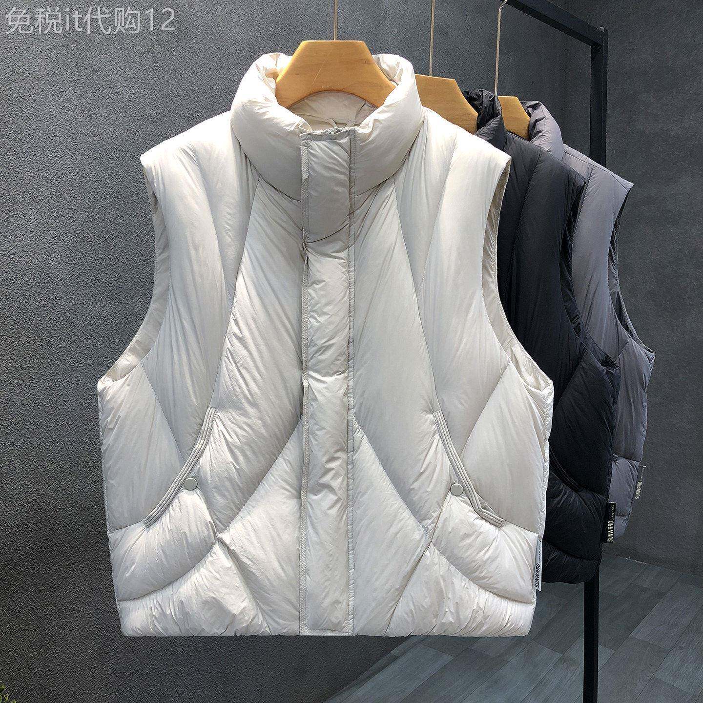 潮牌高街风保暖立领背心男痞帅无袖羽绒服冬季新款男士面包服坎肩