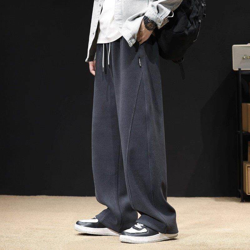 潮牌防风裤男款冬季加厚香蕉裤男士休闲直筒裤子秋冬大码加绒卫裤