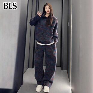 高端重磅休闲运动套装男款冬季加绒加厚情侣款连帽卫衣长裤两件套