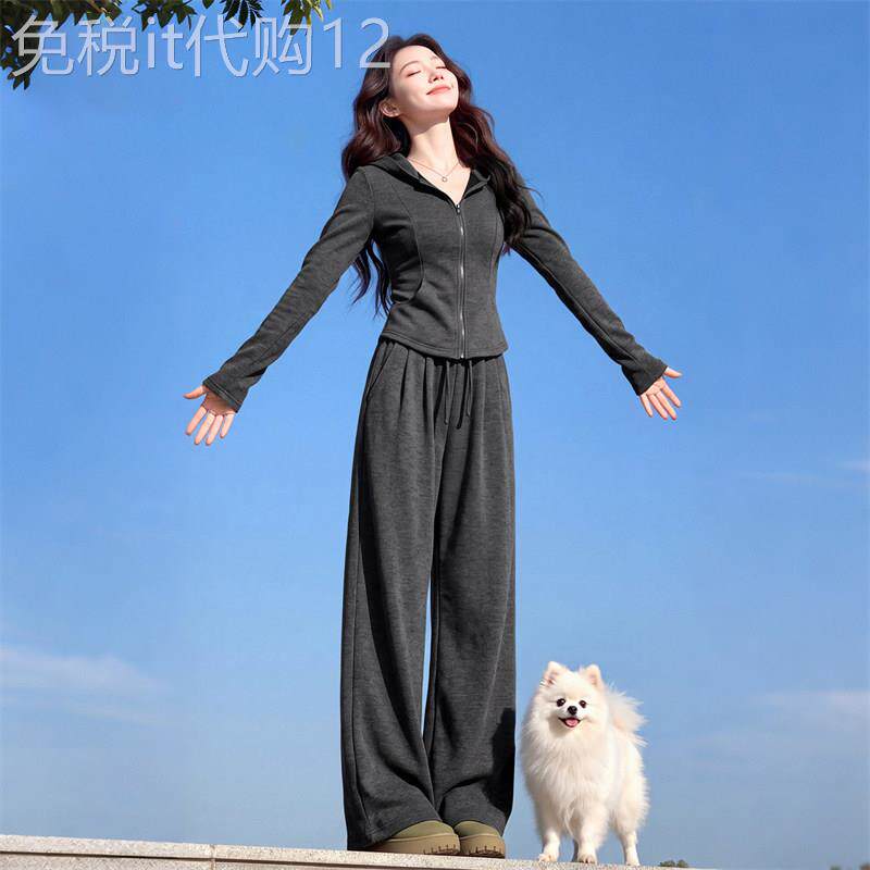 潮牌运动套装女士2026春秋新款休闲卫衣外套巨好看的穿搭一整套