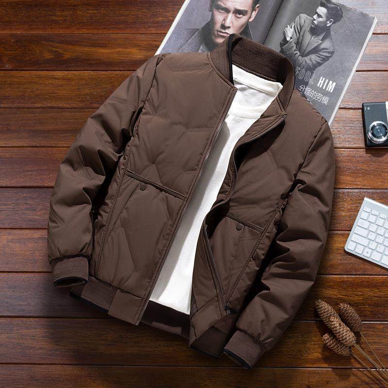 立领羽绒服男士冬季2025新款加厚棒球服冬装夹克潮牌短款鸭绒外套