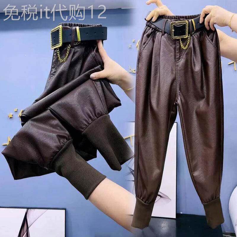 韩版春秋季新款马丁裤女高腰宽松显瘦靴裤休闲时尚百搭加厚哈伦裤
