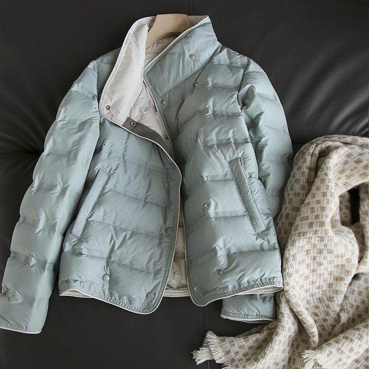 韩国高端轻薄羽绒服女短款2024秋冬新款立领宽松休闲小个子外套潮
