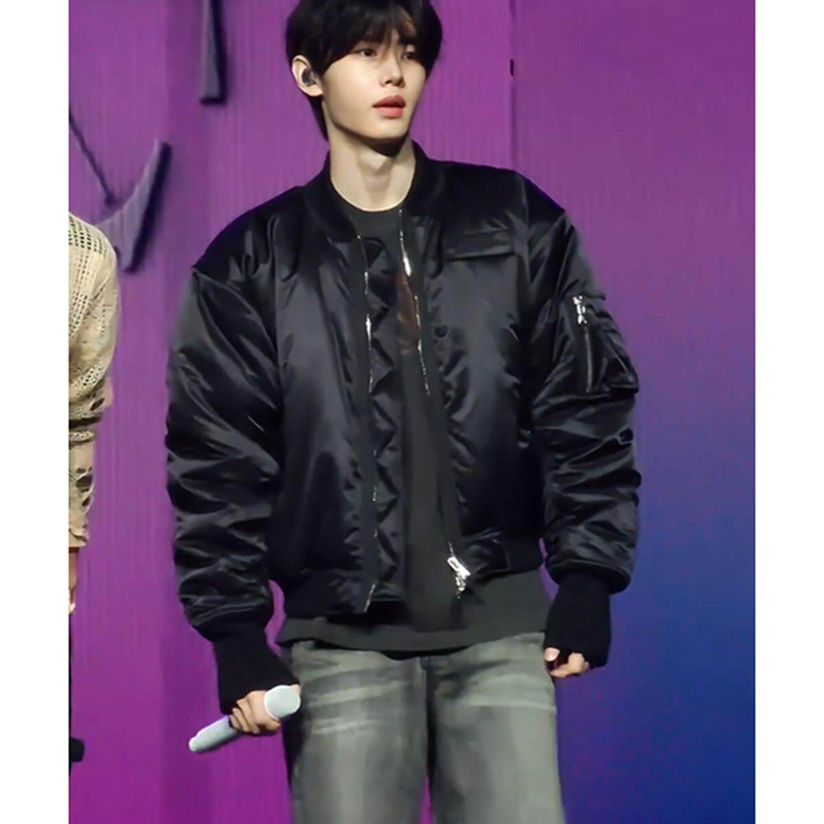 【法国进口男装】黑色短款飞行员夹克棉服男冬季美式复古加厚加棉