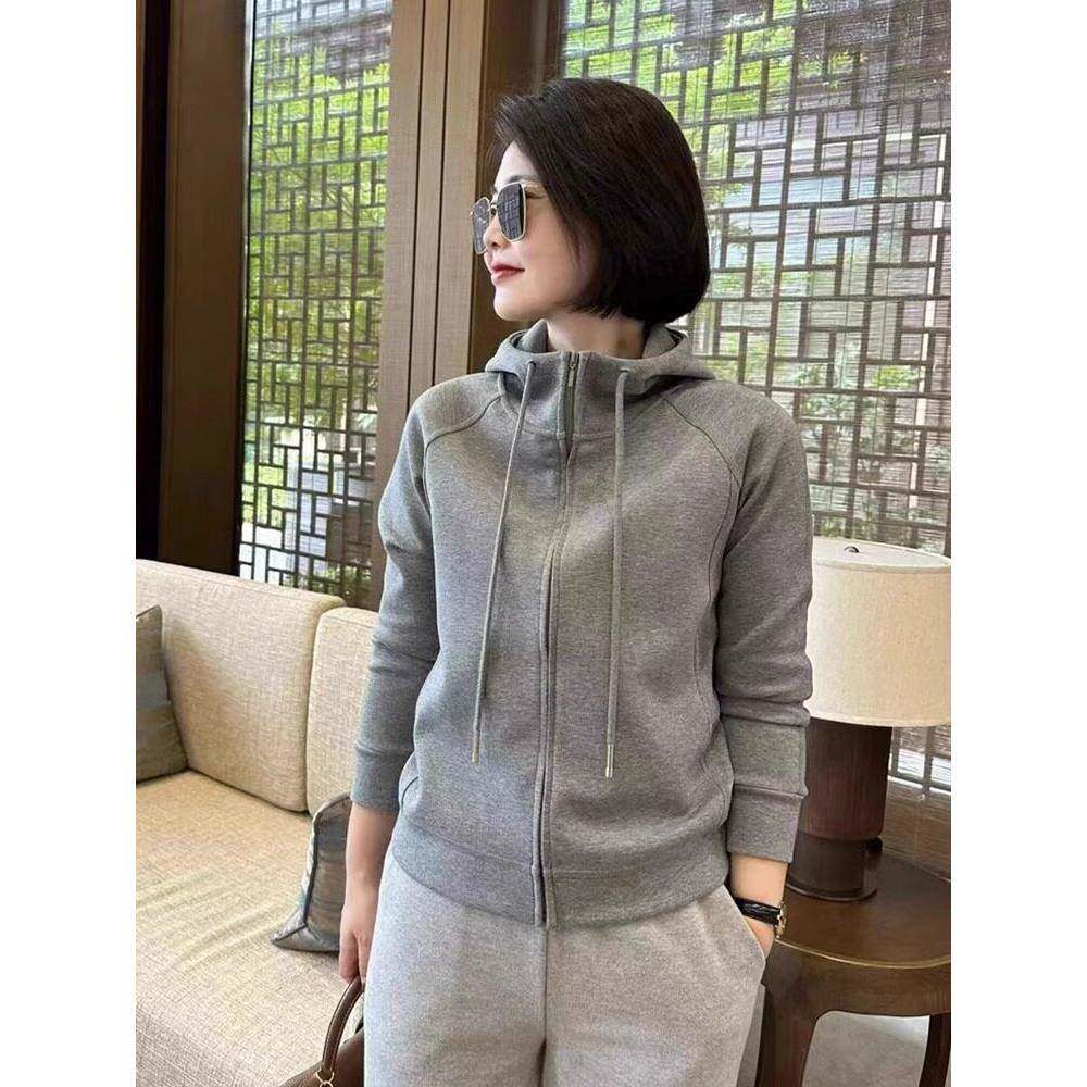 欧货休闲拉炼开衫卫衣女士2025新款爆款春秋季连帽宽松慵懒风外套