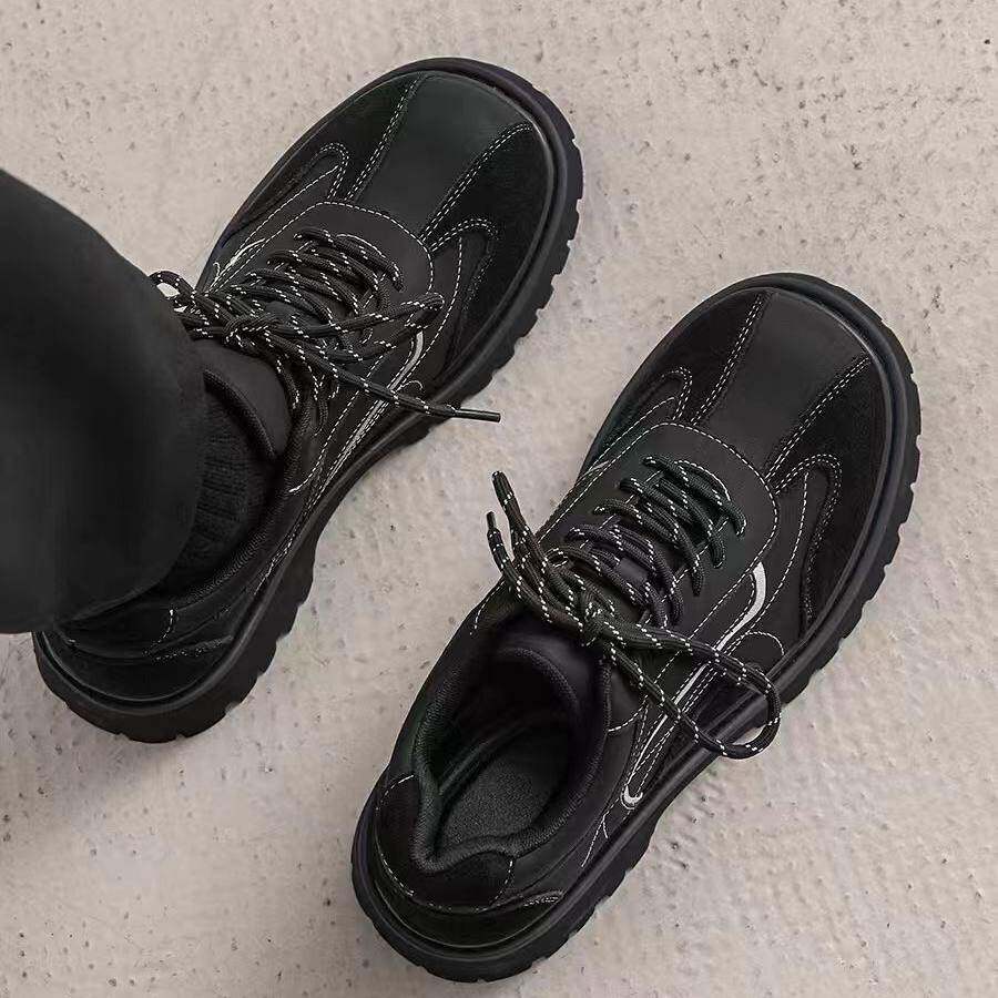 黑色厚底德比鞋男款2025新款年轻人商务休闲皮鞋高级感百搭大头鞋