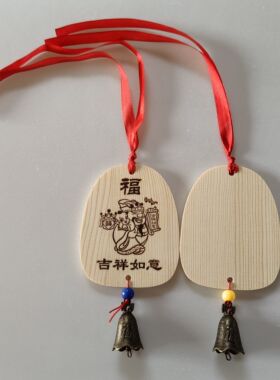 木质许愿牌心愿牌彩色装饰悬挂树吊牌寺庙景区手写标签防水小木牌