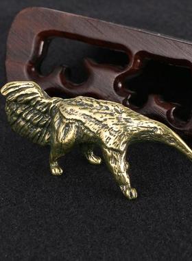 新款直销跨境热销新款做旧古黄铜臭鼬铜摆件趣味装饰摆设实心铜手