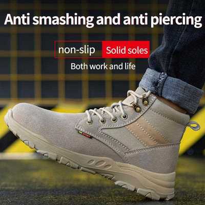 新款直销跨境劳保鞋钢包头秋冬透气防臭轻便防砸防刺休闲安全地摊