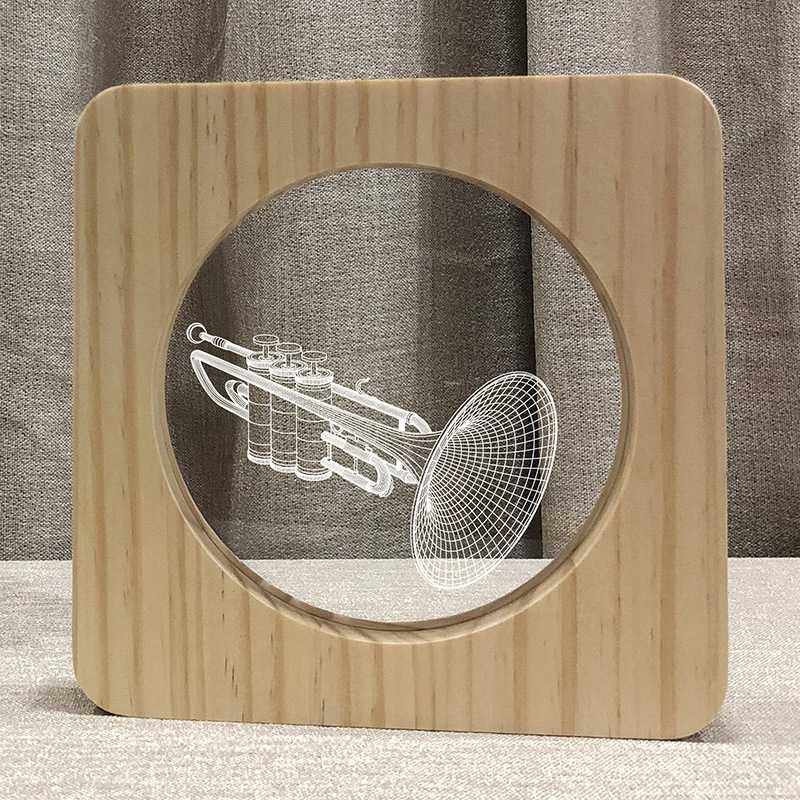 新款直销木艺摆件乐器造型小号LED小台灯木头亚克力USB氛围灯FS-A,节庆用品/礼品,文化创意杯垫/餐垫,淘宝优惠券,粉丝福利购,淘宝优惠卷