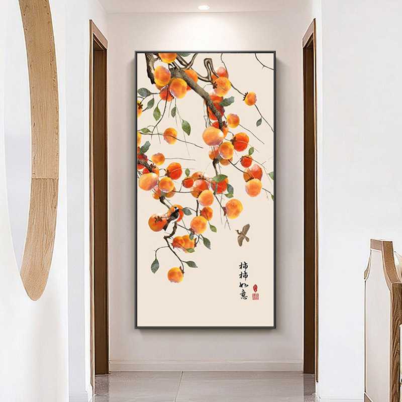 新款直销新中式玄关装饰画暖居日式茶室挂画现代客厅走廊过道背景图片