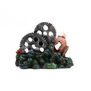 新款直销仿真假珊瑚礁石造景树脂贝壳鱼缸装饰水族箱摆件淡水缸布