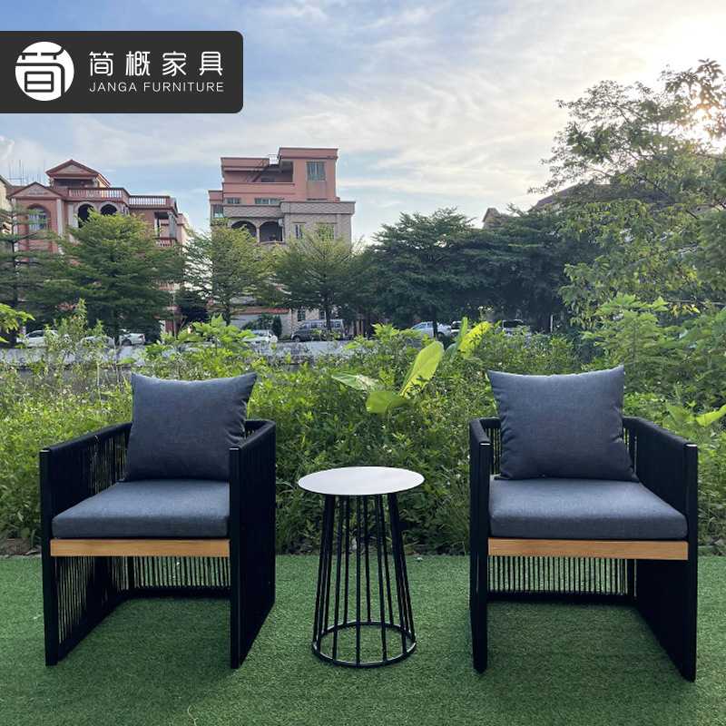 新款直销户外绳编单人沙发庭院阳台海边景区藤编家具别墅酒店茶几