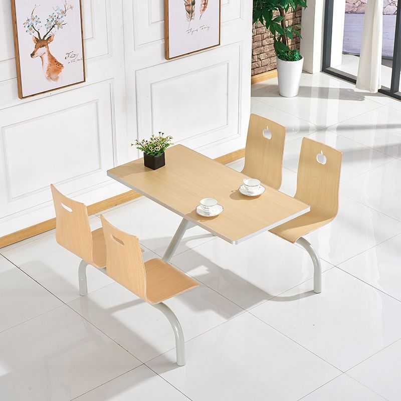 新款直销快餐桌椅子组合饭店咖啡厅圆桌食堂连体餐桌椅快餐餐馆餐