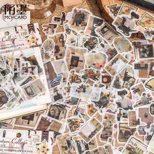 新款直销跨境陌墨贴纸包 复古杂货铺系列 复古手帐装饰素材100张