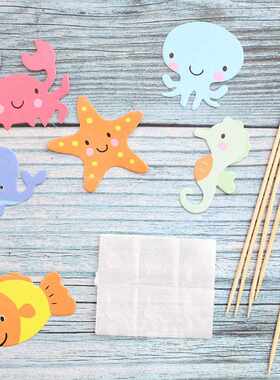 新款直销跨境新品蛋糕装饰插件 海洋动物插旗海星小螃蟹章鱼生日