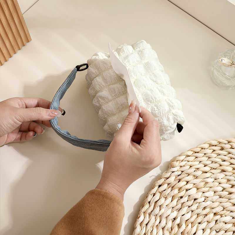 新款直销简约气质奶油泡芙纸巾盒棉泡泡抽纸盒 手提纸巾袋车载挂,收纳整理,纸巾套,淘宝优惠券,粉丝福利购,淘宝优惠卷