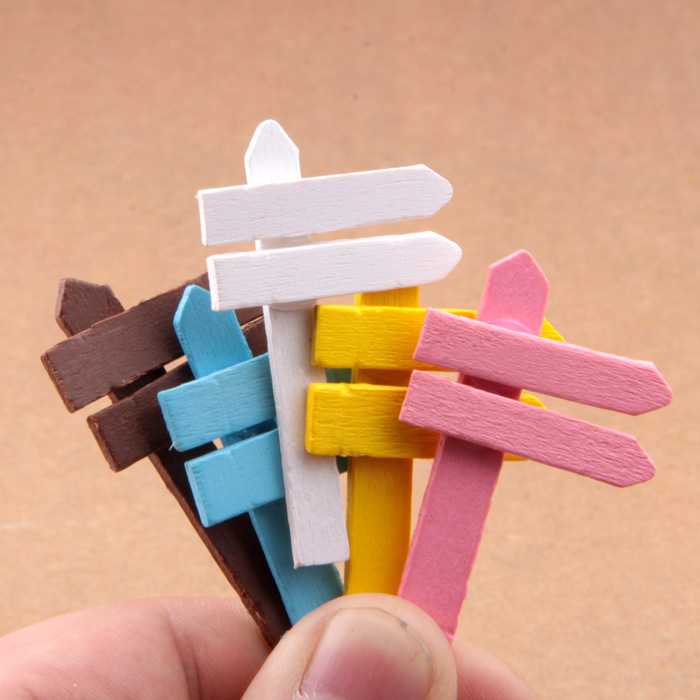 新款直销日式杂货8结木制路标路牌多肉摆件花园摆饰微景观盆栽园