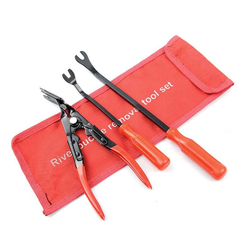 新款直销帆布袋3件套铆钉工具套装汽车内饰板卡扣起钉器7PC音响仪